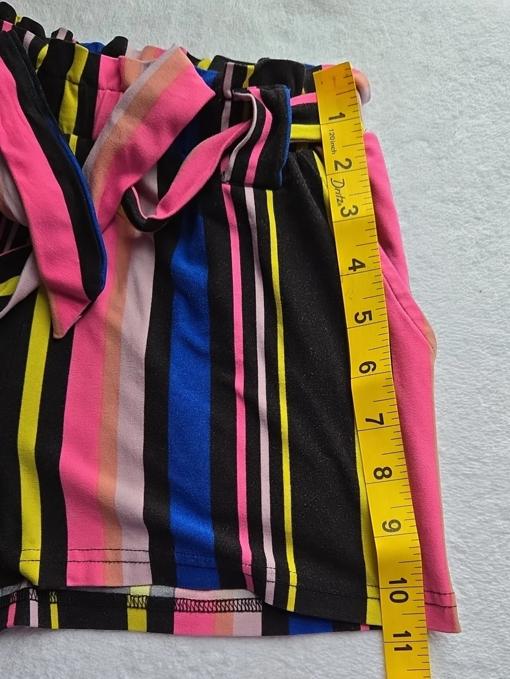 Popular Colorful Stripe Shorts Paperbag Waist w/ Belt 14/16
